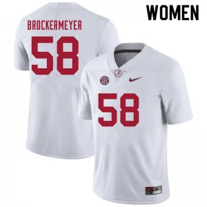 NCAA Women's Alabama Crimson Tide #58 James Brockermeyer Stitched College 2021 Nike Authentic White Football Jersey GC17C87DA